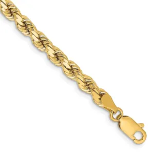 14K 7 inch 4.25mm Diamond-cut Rope with Lobster Clasp Chain