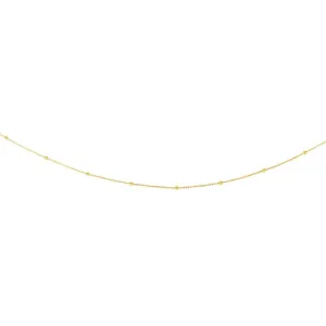 14K Gold 1.8mm Polished Bead Saturn Chain
