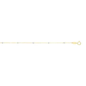 14K Gold 3.5mm Diamond Cut Bead Saturn Chain