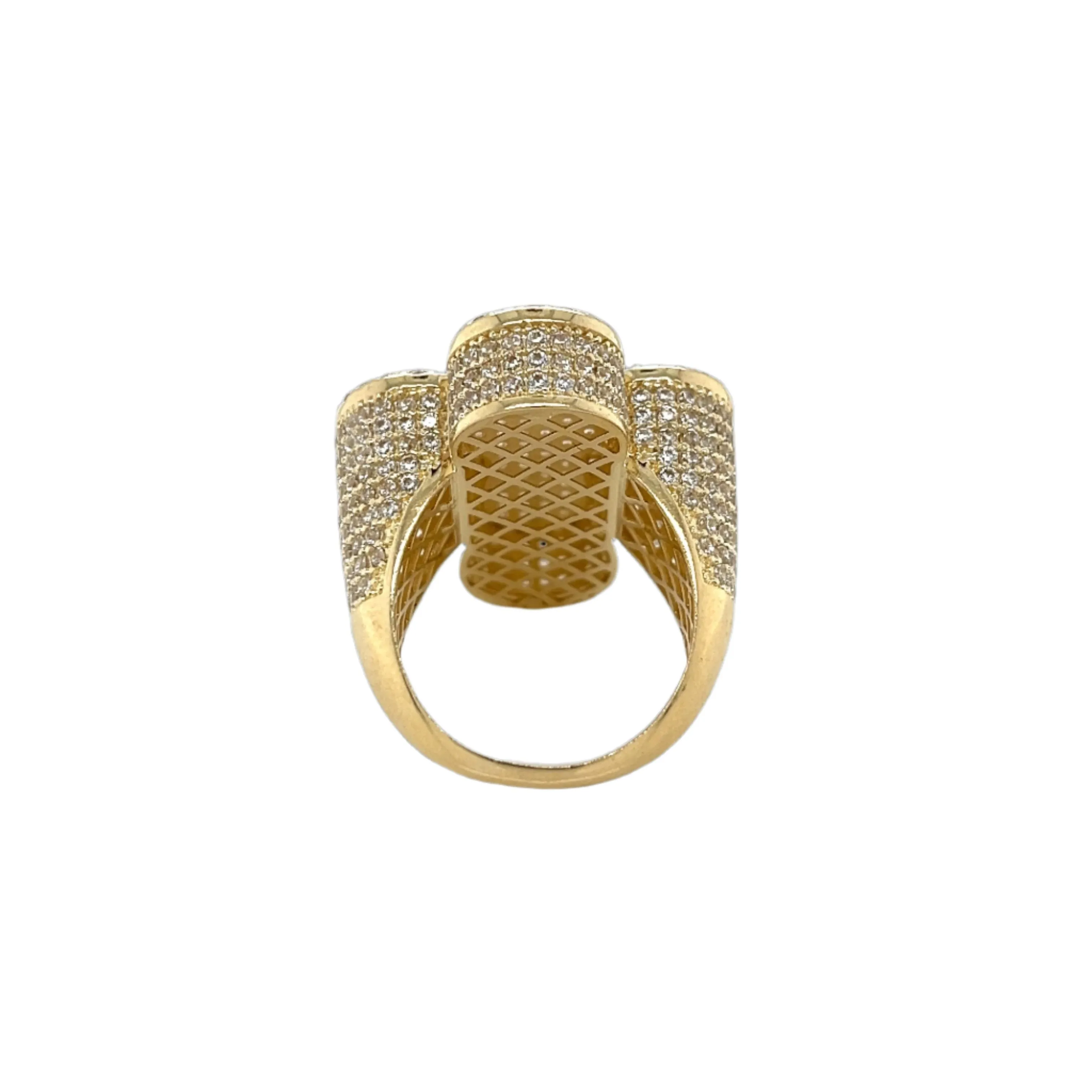 14K Gold Cross Ring W/ CZ