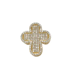 14K Gold Cross Ring W/ CZ