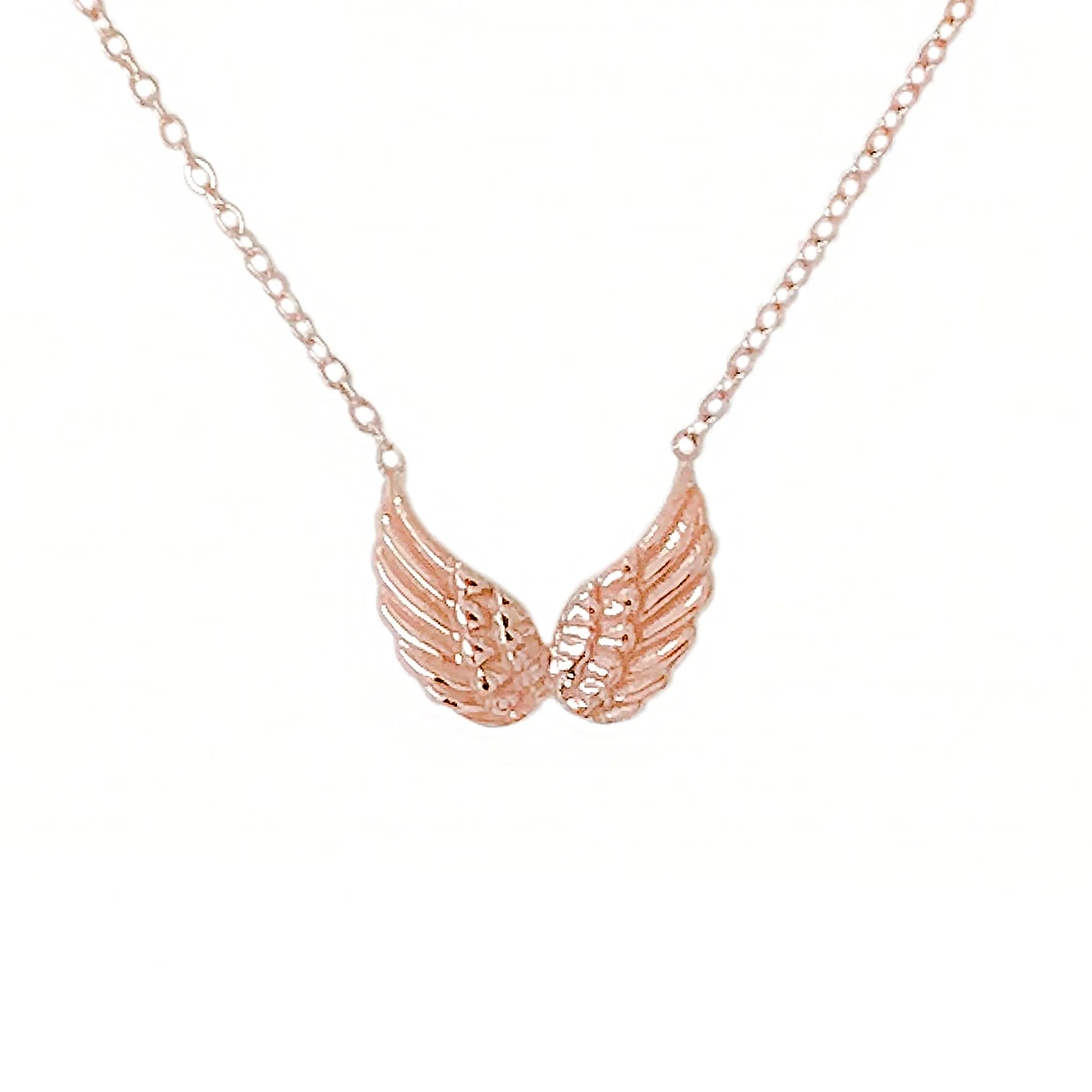 14K Gold Double Wing Necklace