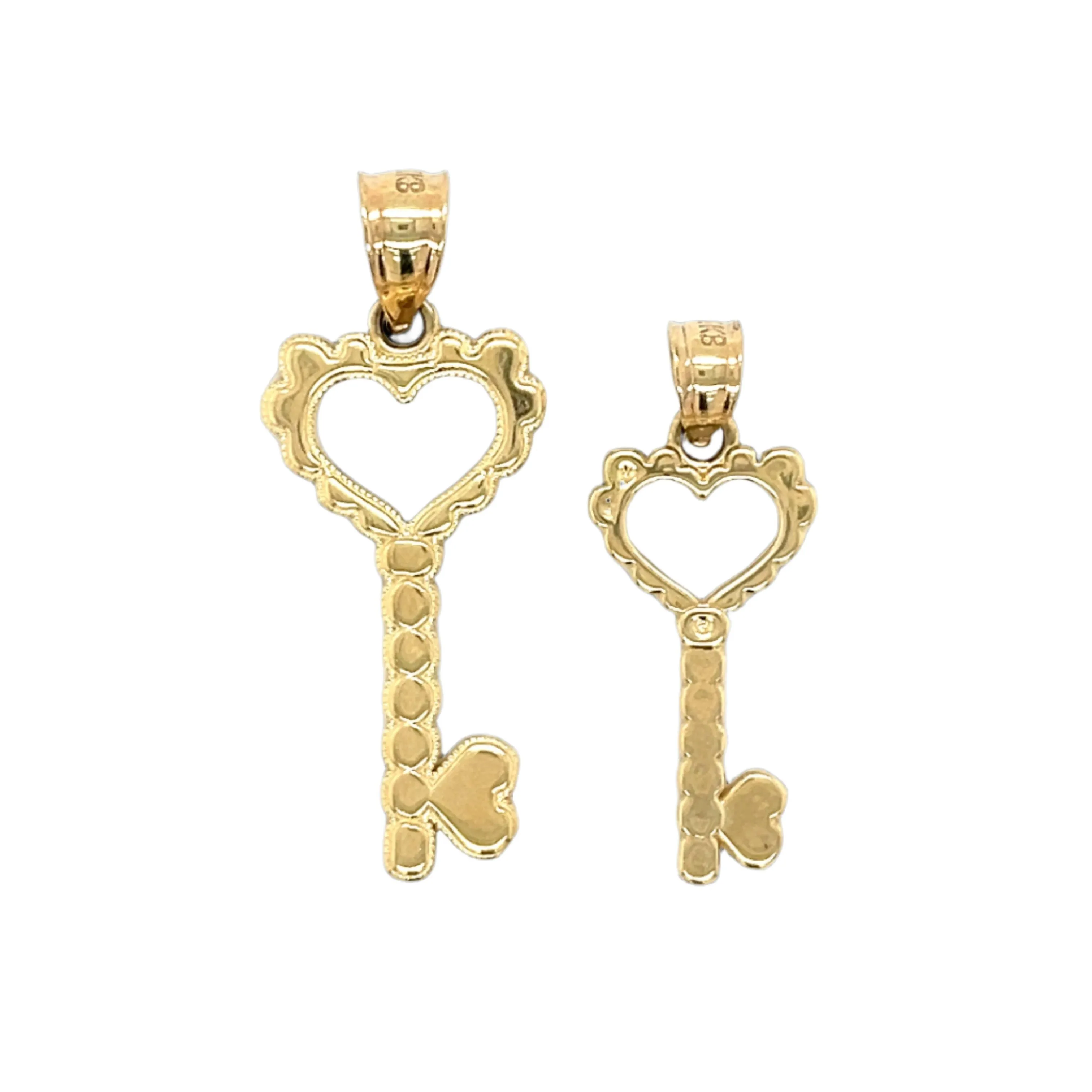14K Gold Heart Key