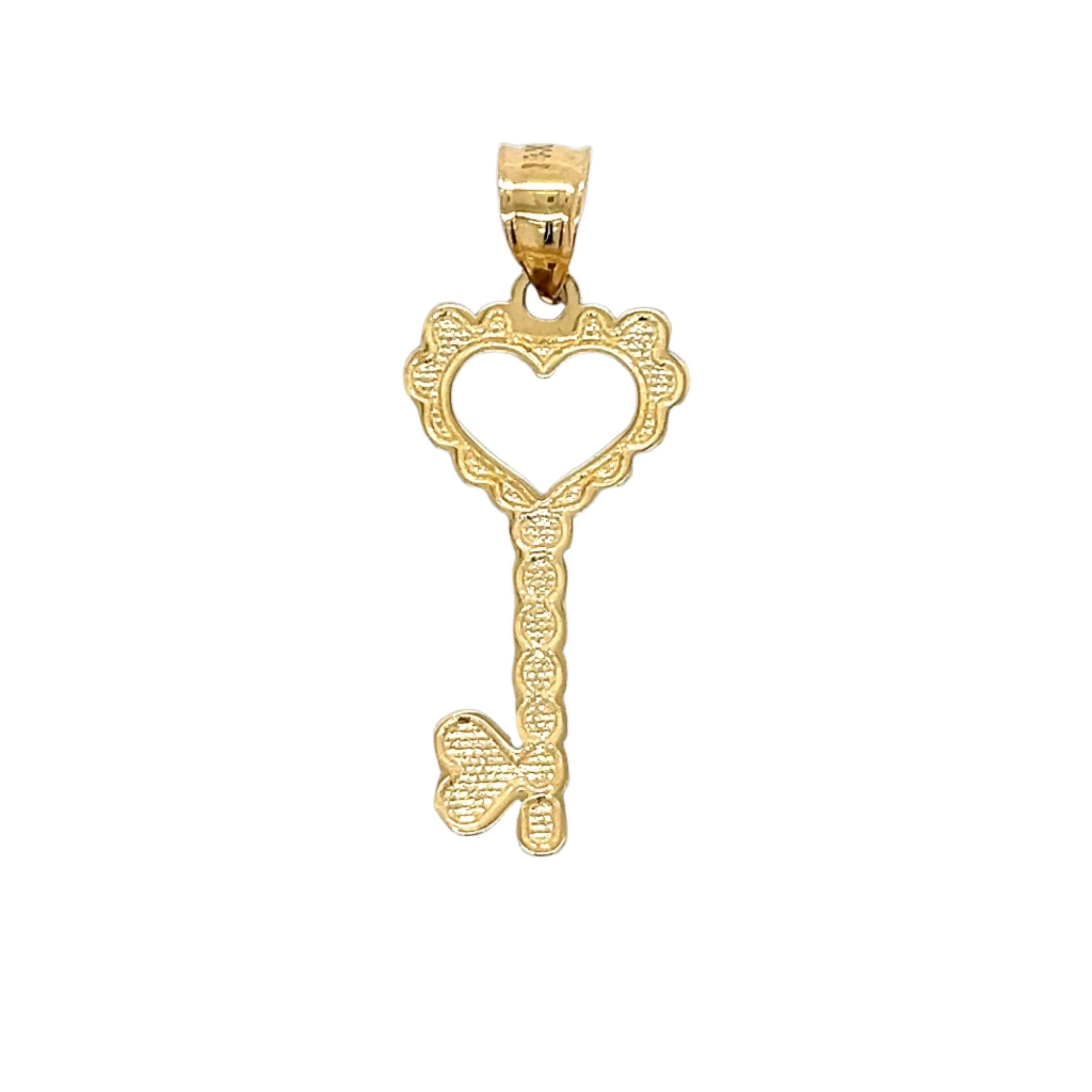 14K Gold Heart Key