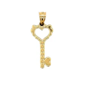 14K Gold Heart Key