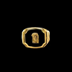 14K Gold Jesus Plain Ring