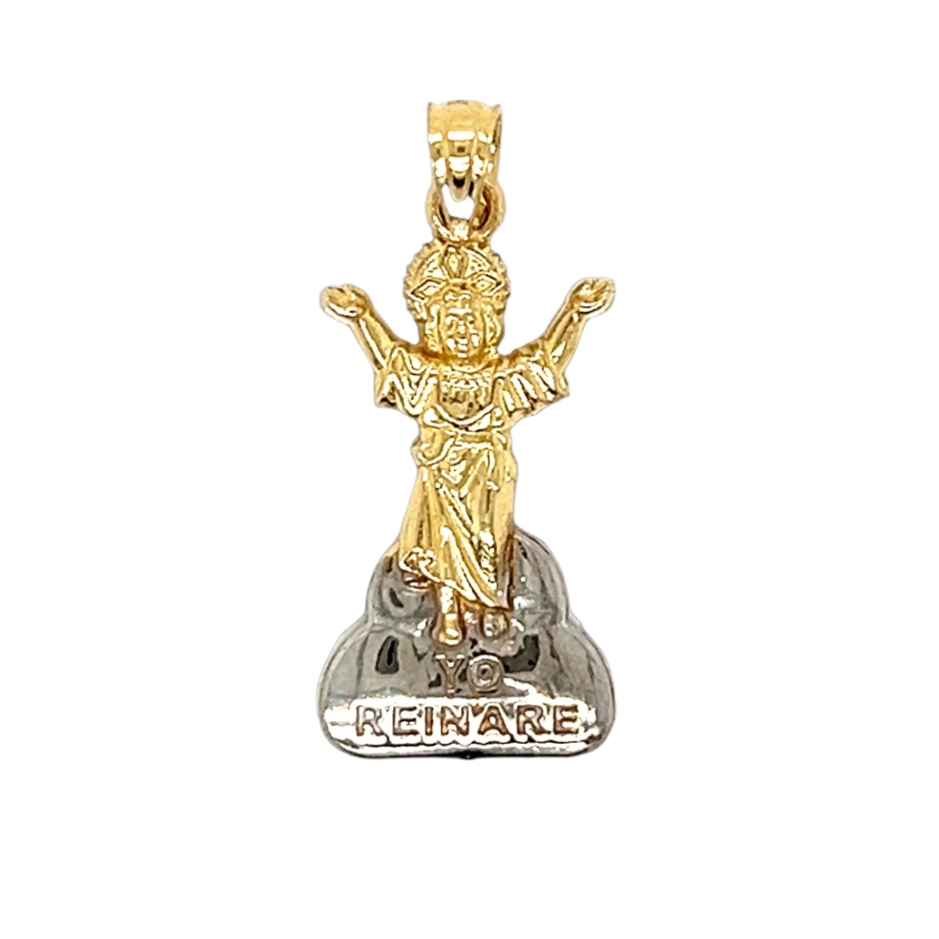14K Gold "Yo Reinare" Pendant