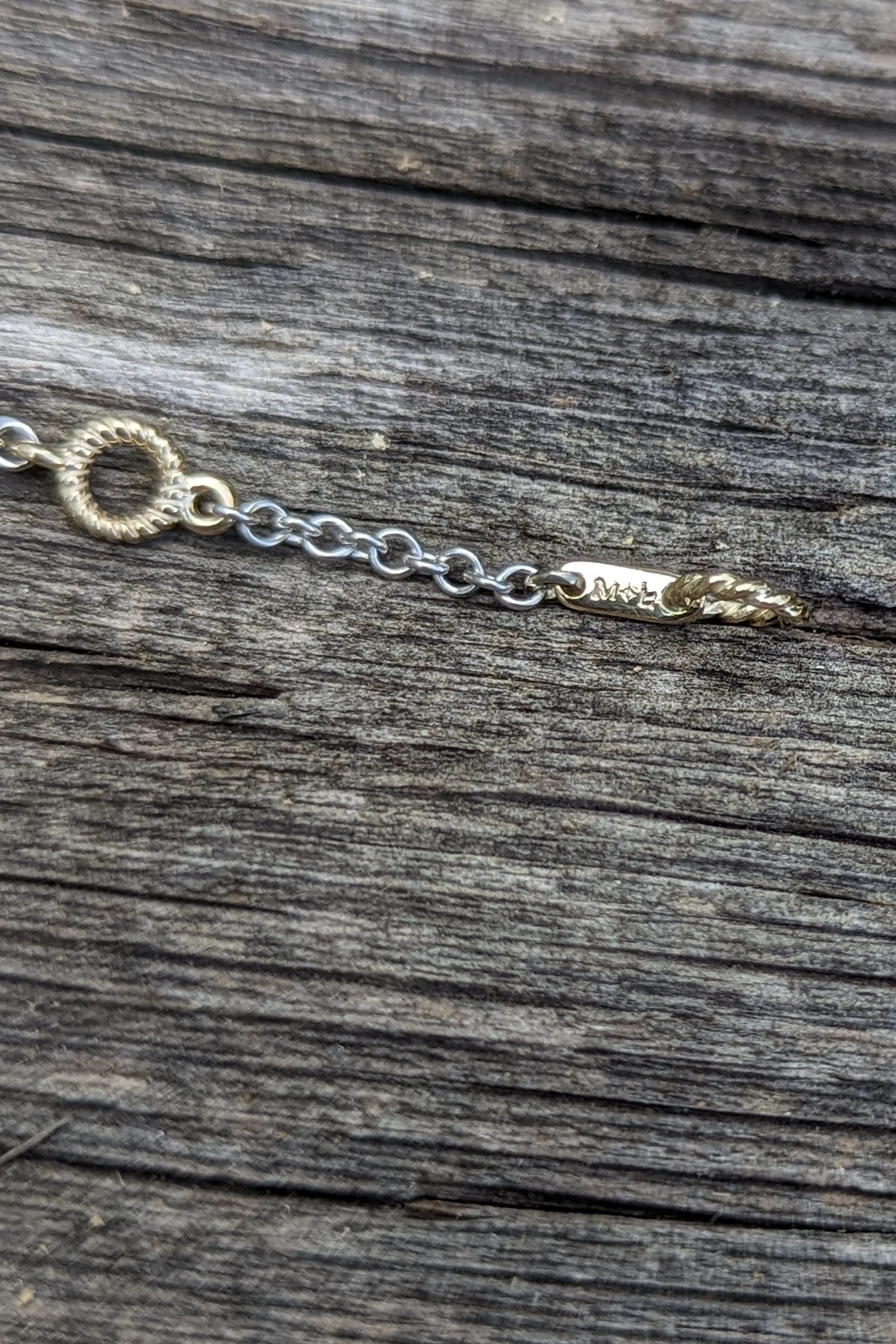14K Gold Rope Station Bracelet with 5 Links