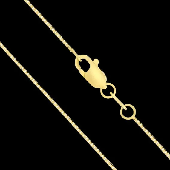 14k Solid Pure Gold Box 2-8mm 16-26 inches Chain Necklace
