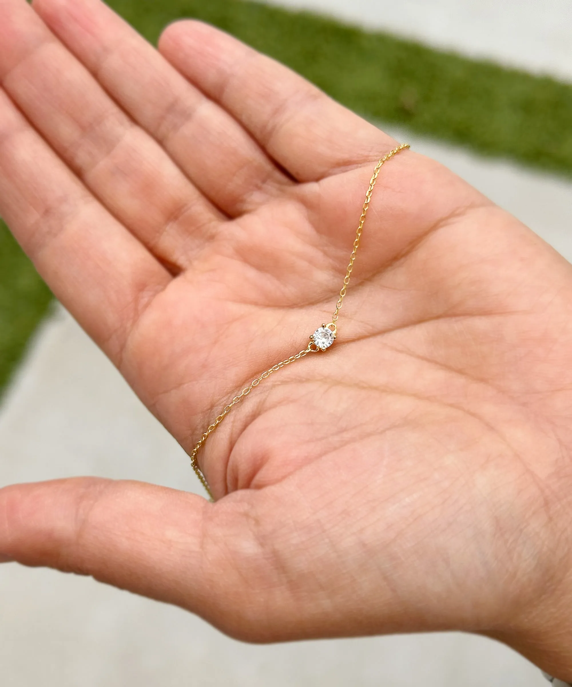 14k Solid Yellow Gold Bracelet CVD Diamond Bracelet Gold Chain Diamond Bracelet, Chain Diamond Bracelet Prong Set 0.25ctw Minimalist Style