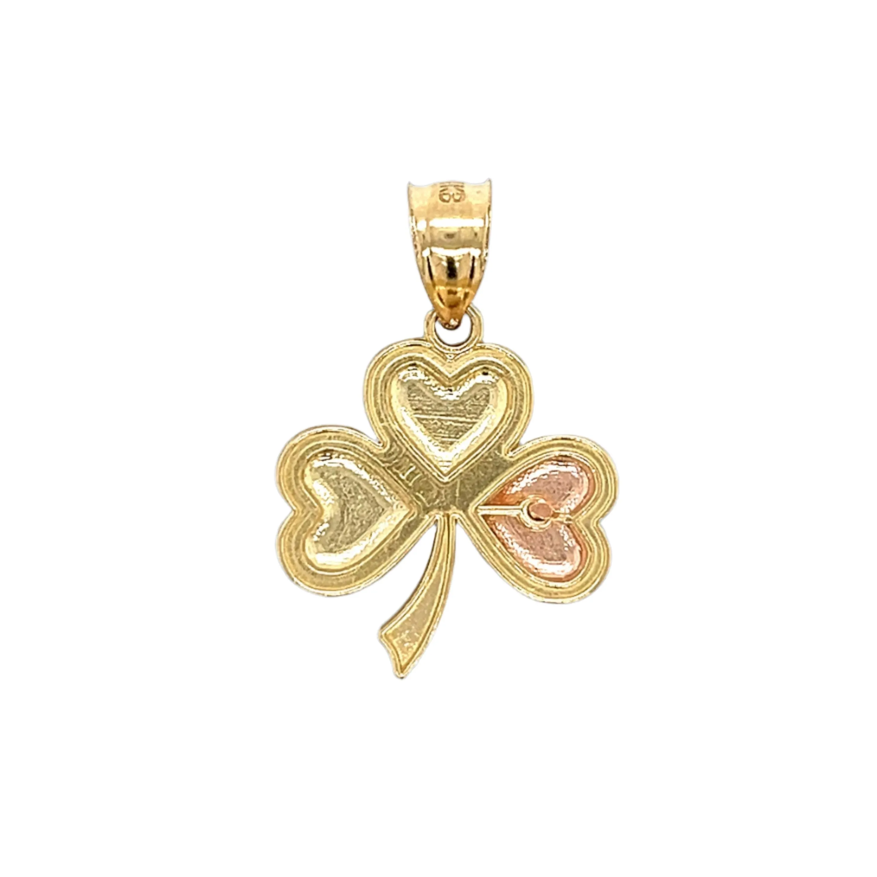 14K Three Toned Clover Pendant
