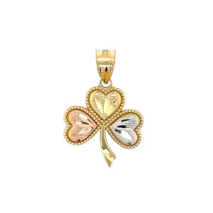 14K Three Toned Clover Pendant
