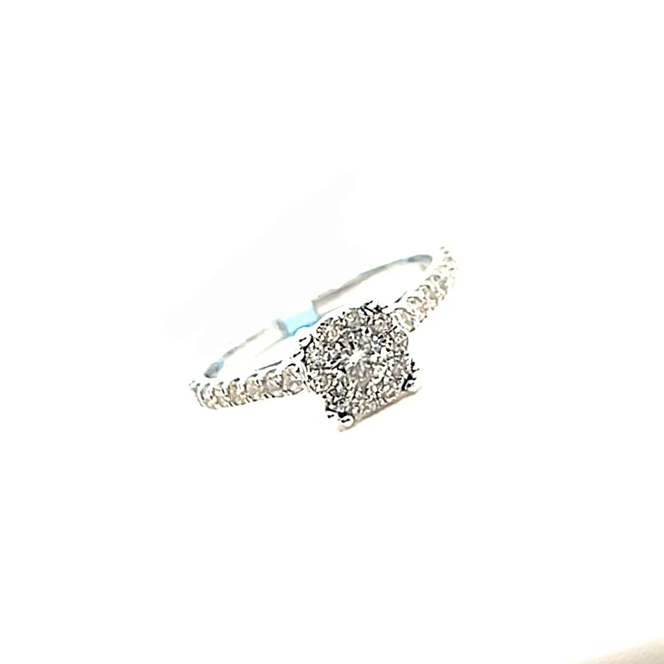 14k White Gold 0.81ct Diamonds Engagement Ring - SR14985A