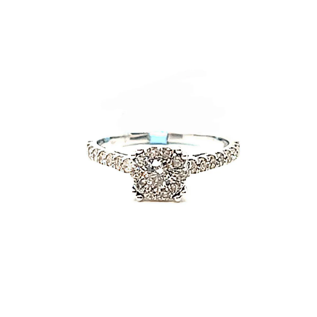 14k White Gold 0.81ct Diamonds Engagement Ring - SR14985A
