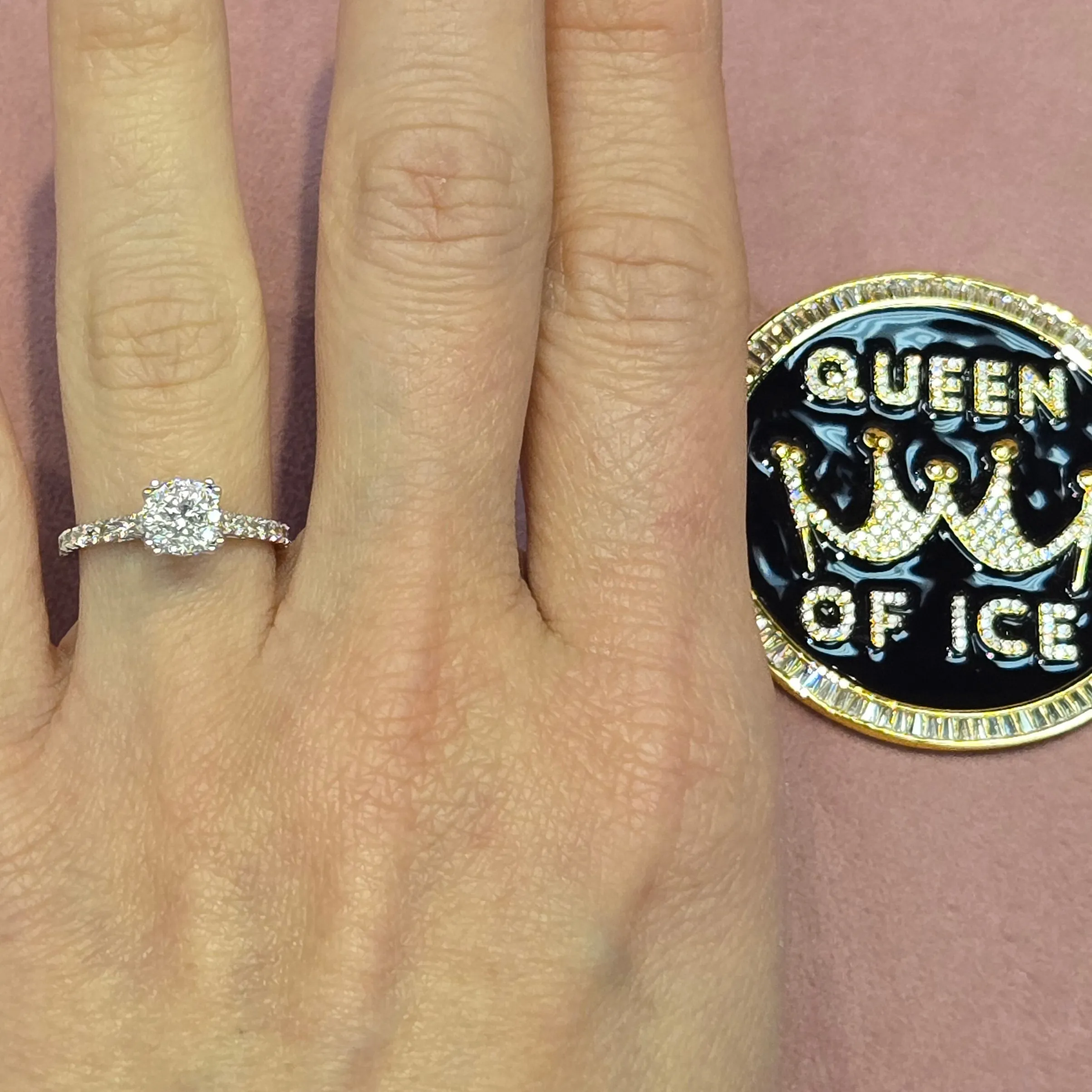 14k White Gold 0.81ct Diamonds Engagement Ring - SR14985A