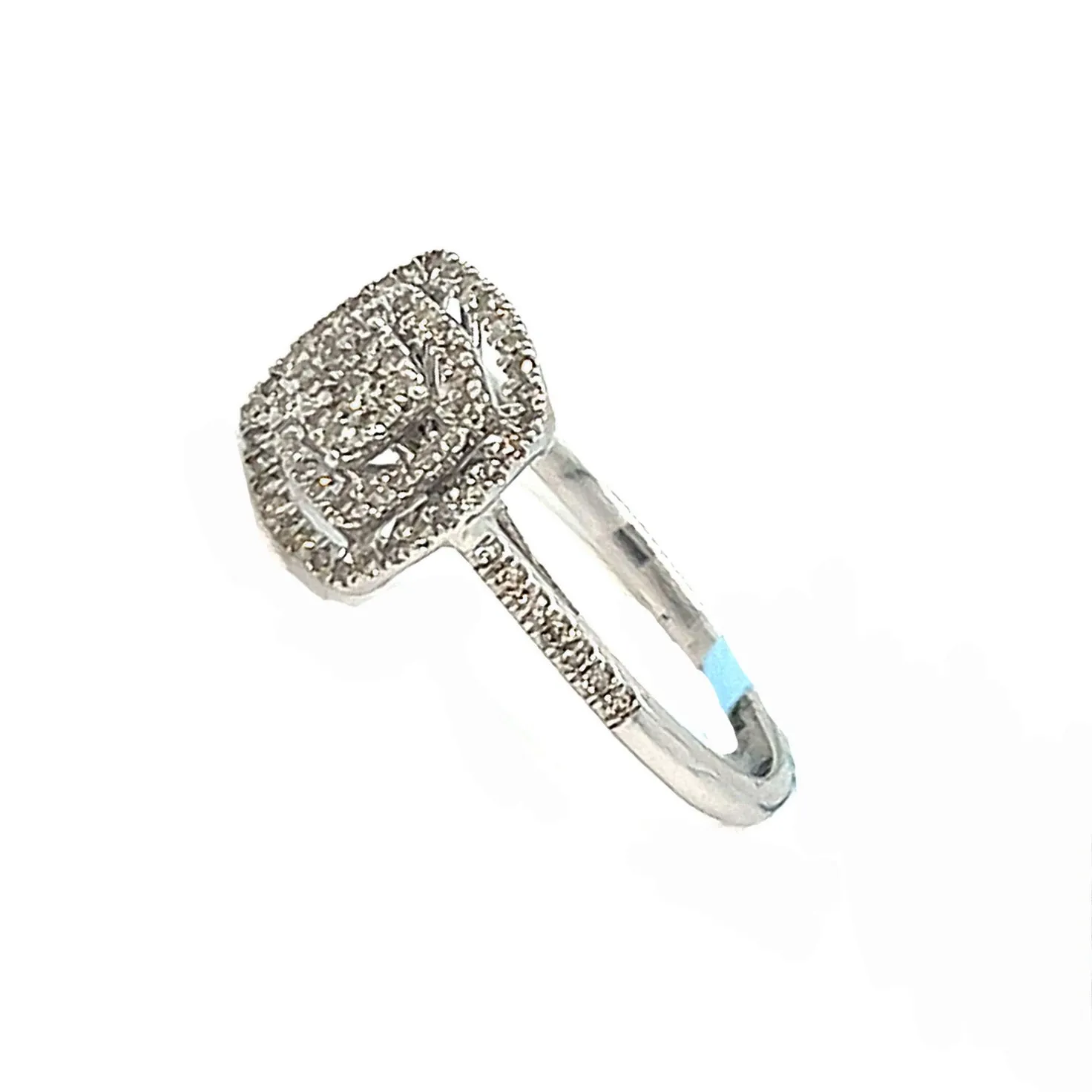 14k White Gold 10mm Square 0.34ct #6.5 Ring - SR16800