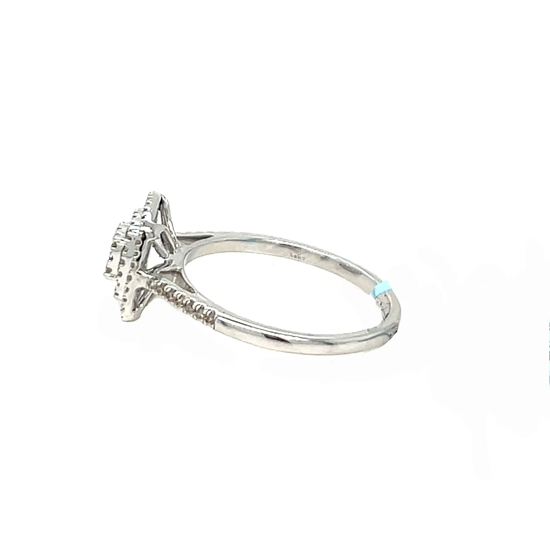 14k White Gold 10mm Square 0.34ct #6.5 Ring - SR16800
