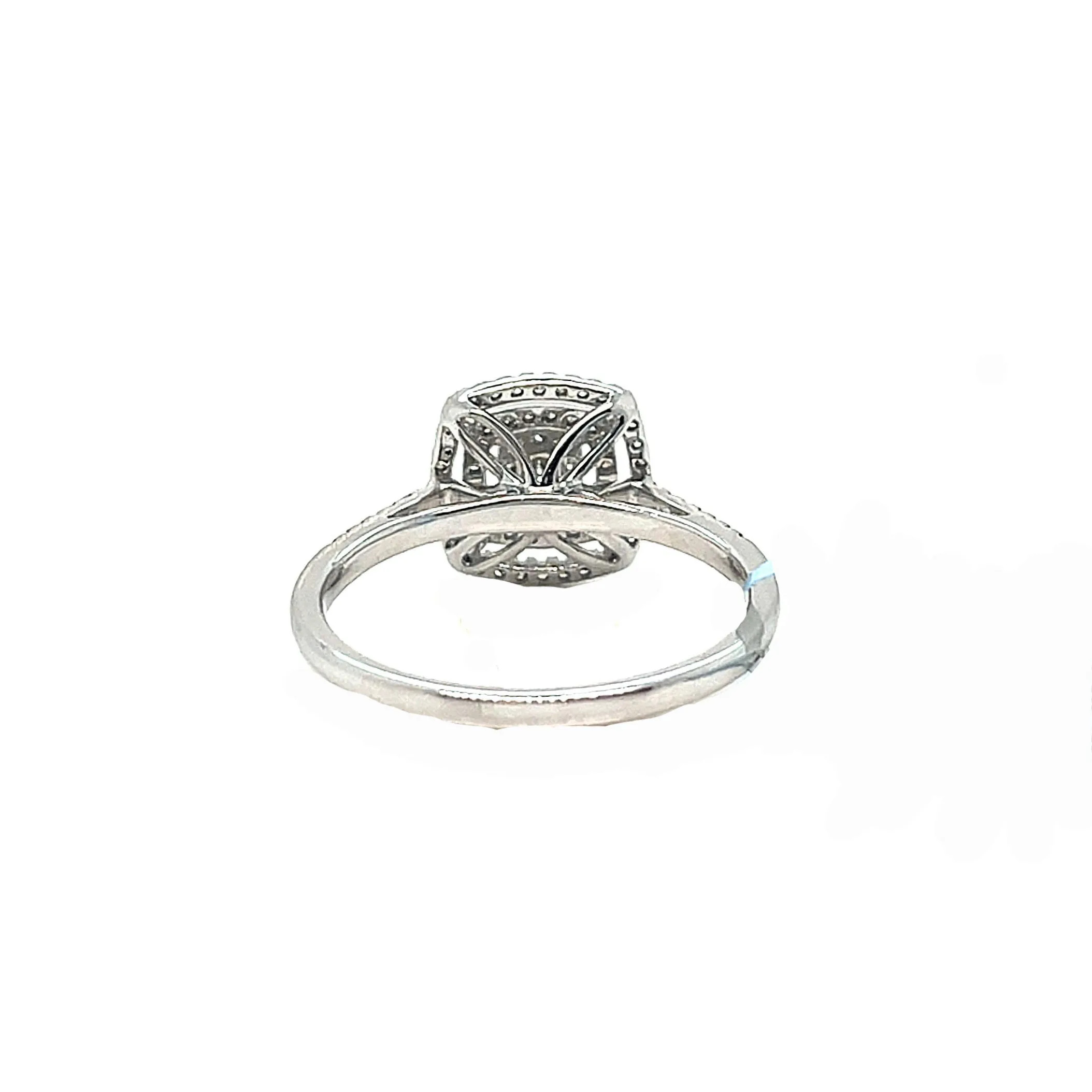 14k White Gold 10mm Square 0.34ct #6.5 Ring - SR16800