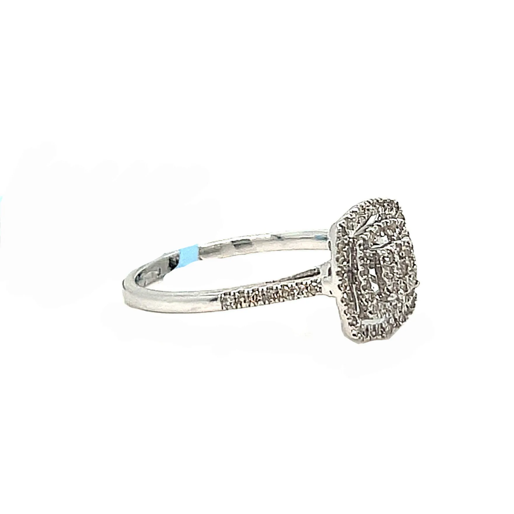 14k White Gold 10mm Square 0.34ct #6.5 Ring - SR16800