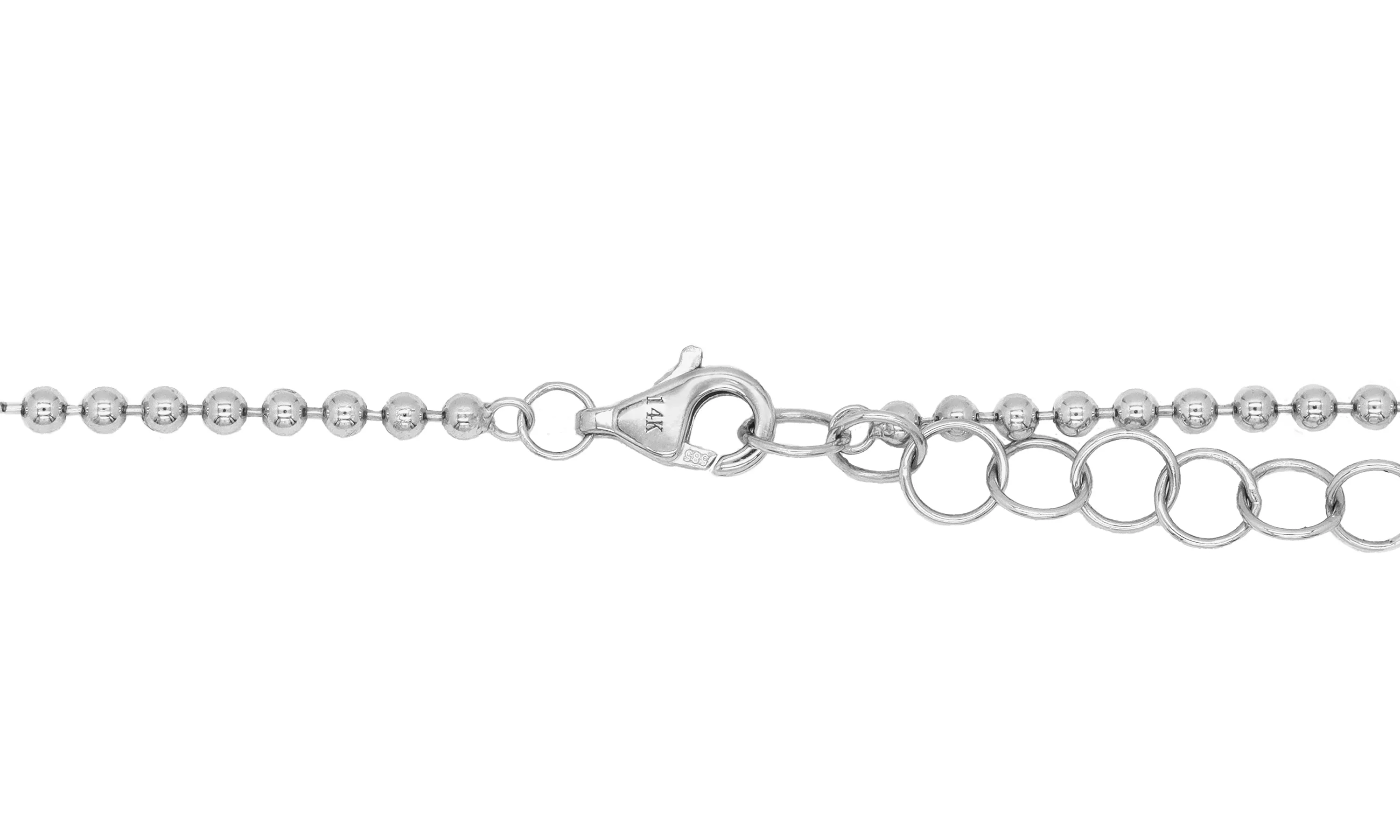 14k White Gold Diamond Arrow Necklace