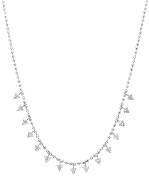 14k White Gold Diamond Arrow Necklace