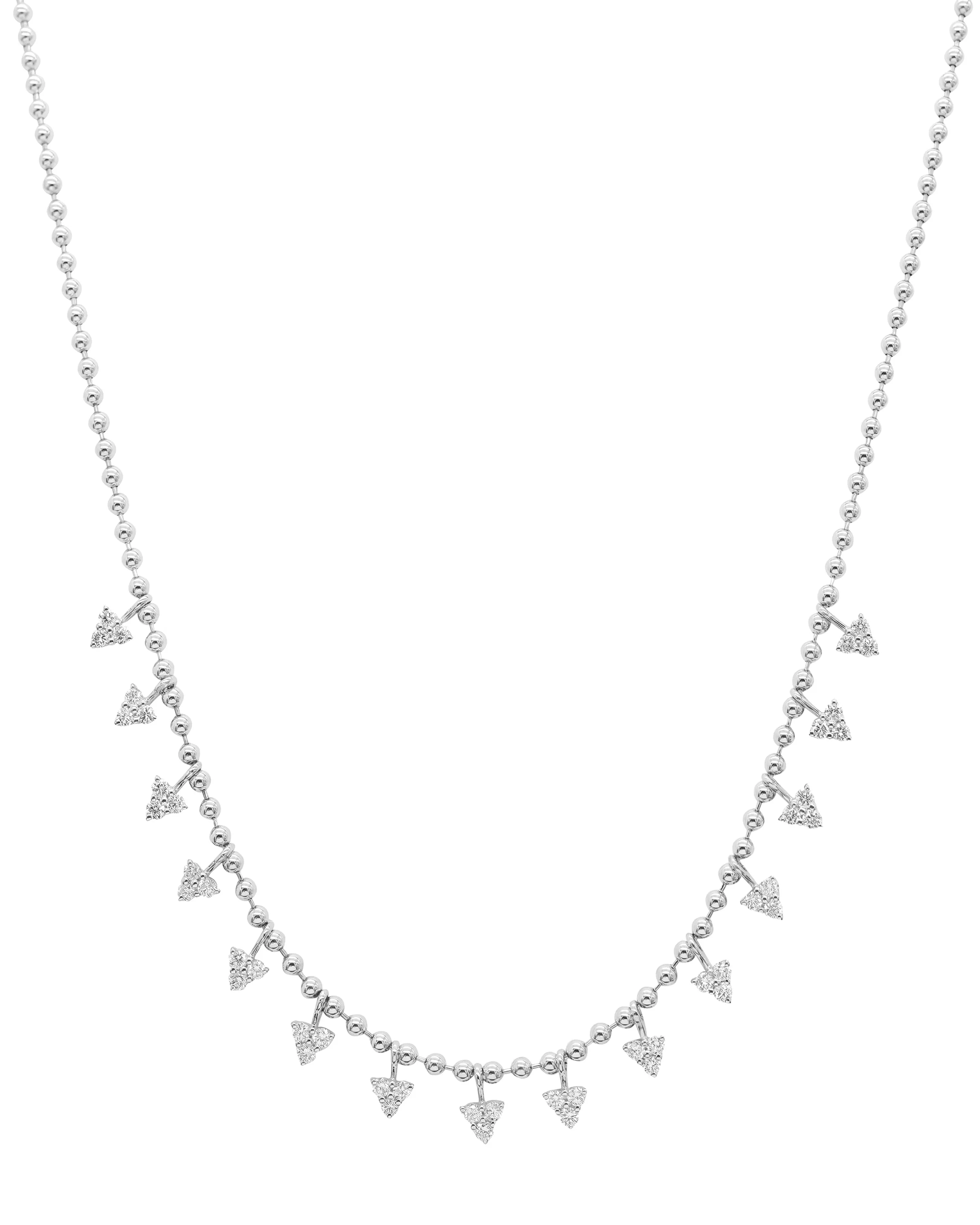 14k White Gold Diamond Arrow Necklace