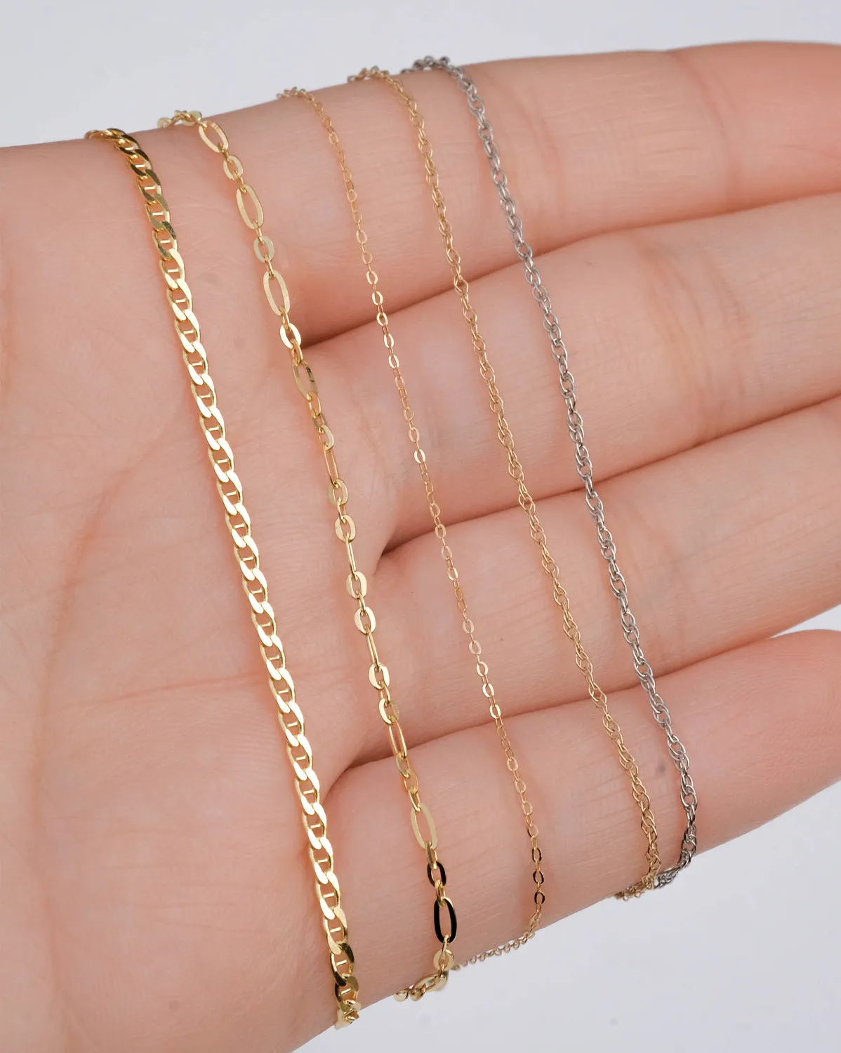 14K White Solid Gold Hong Rope Bracelet