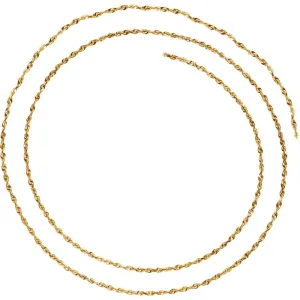 14k Yellow Gold 1.3mm Diamond Cut Rope 7" Chain
