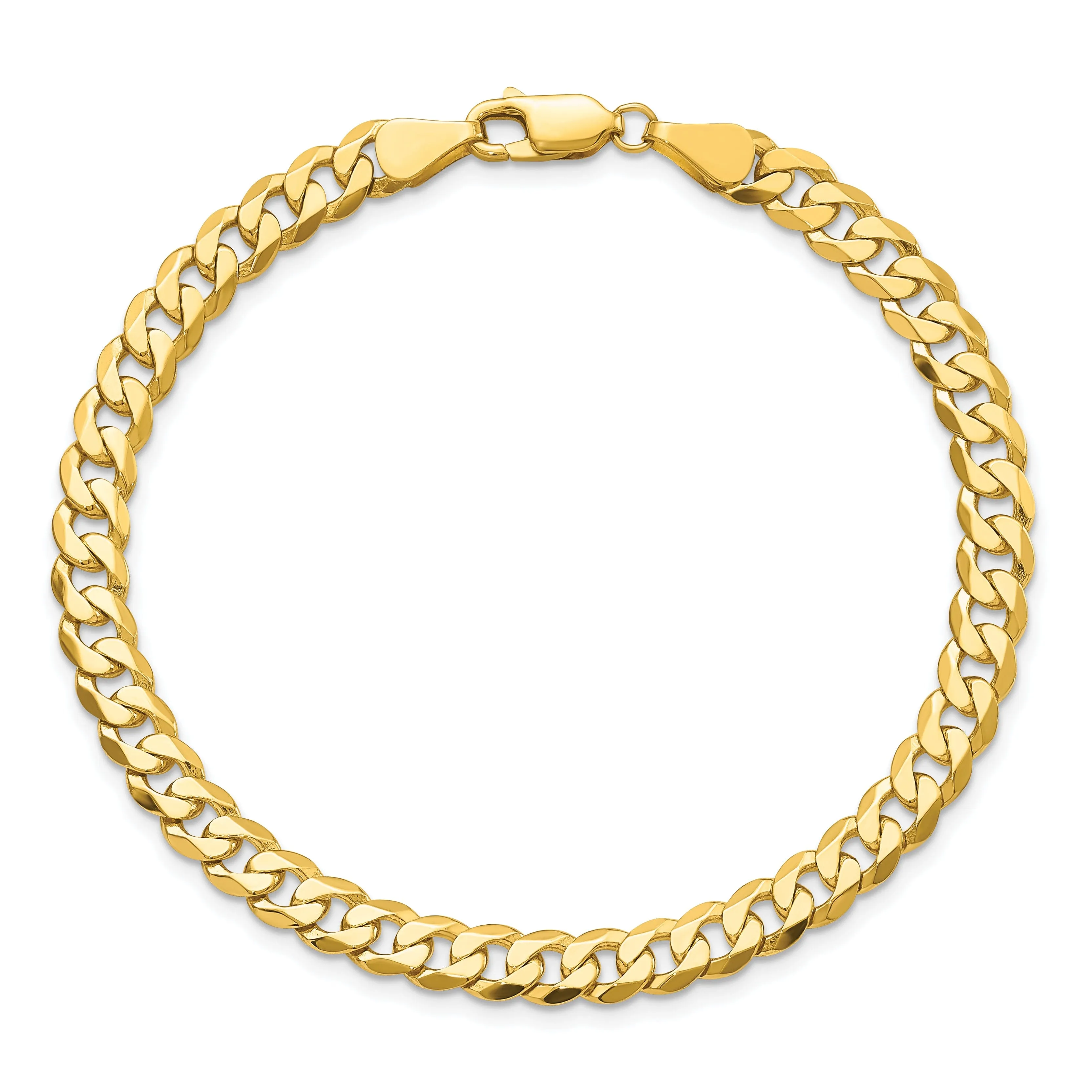 14k Yellow Gold 5.75mm Beveled Curb Bracelet