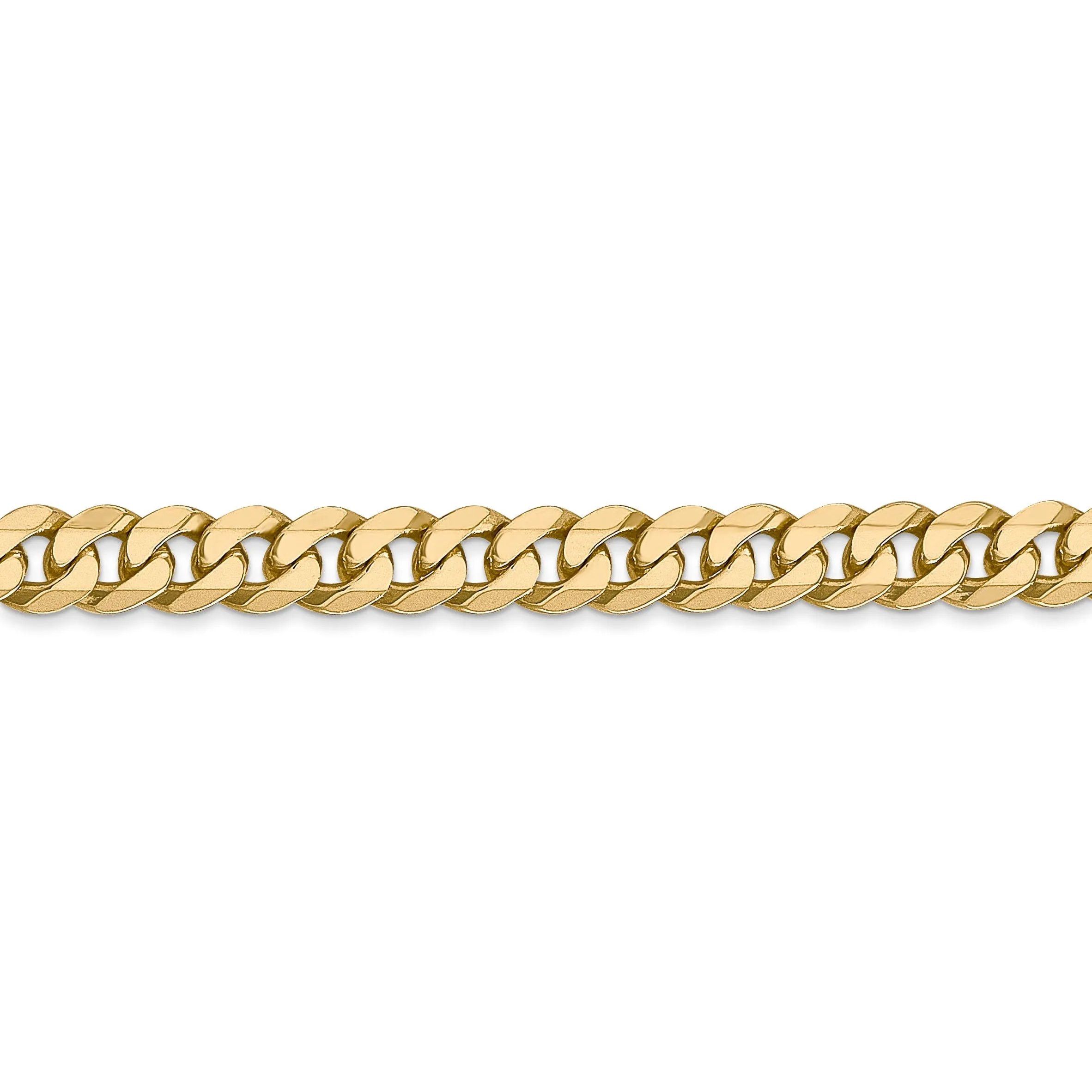 14k Yellow Gold 5.75mm Beveled Curb Bracelet