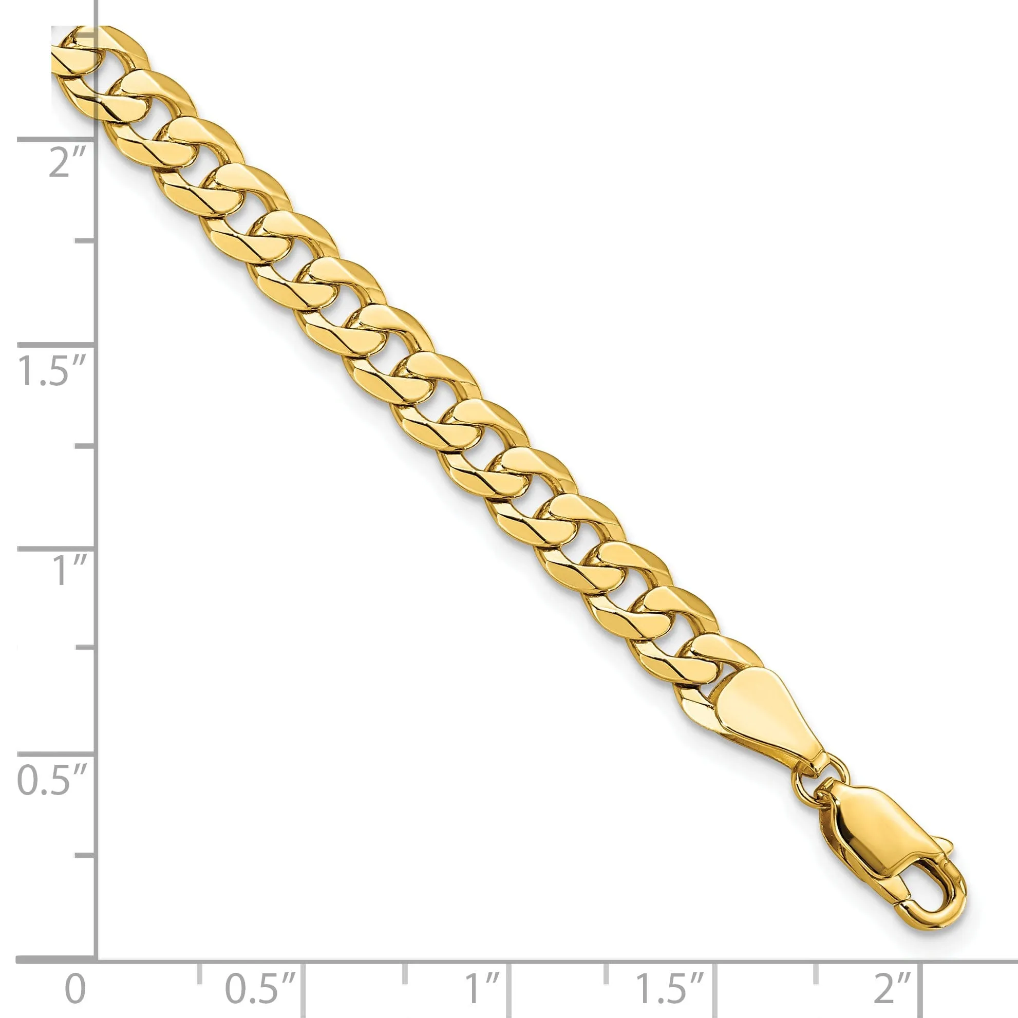 14k Yellow Gold 5.75mm Beveled Curb Bracelet