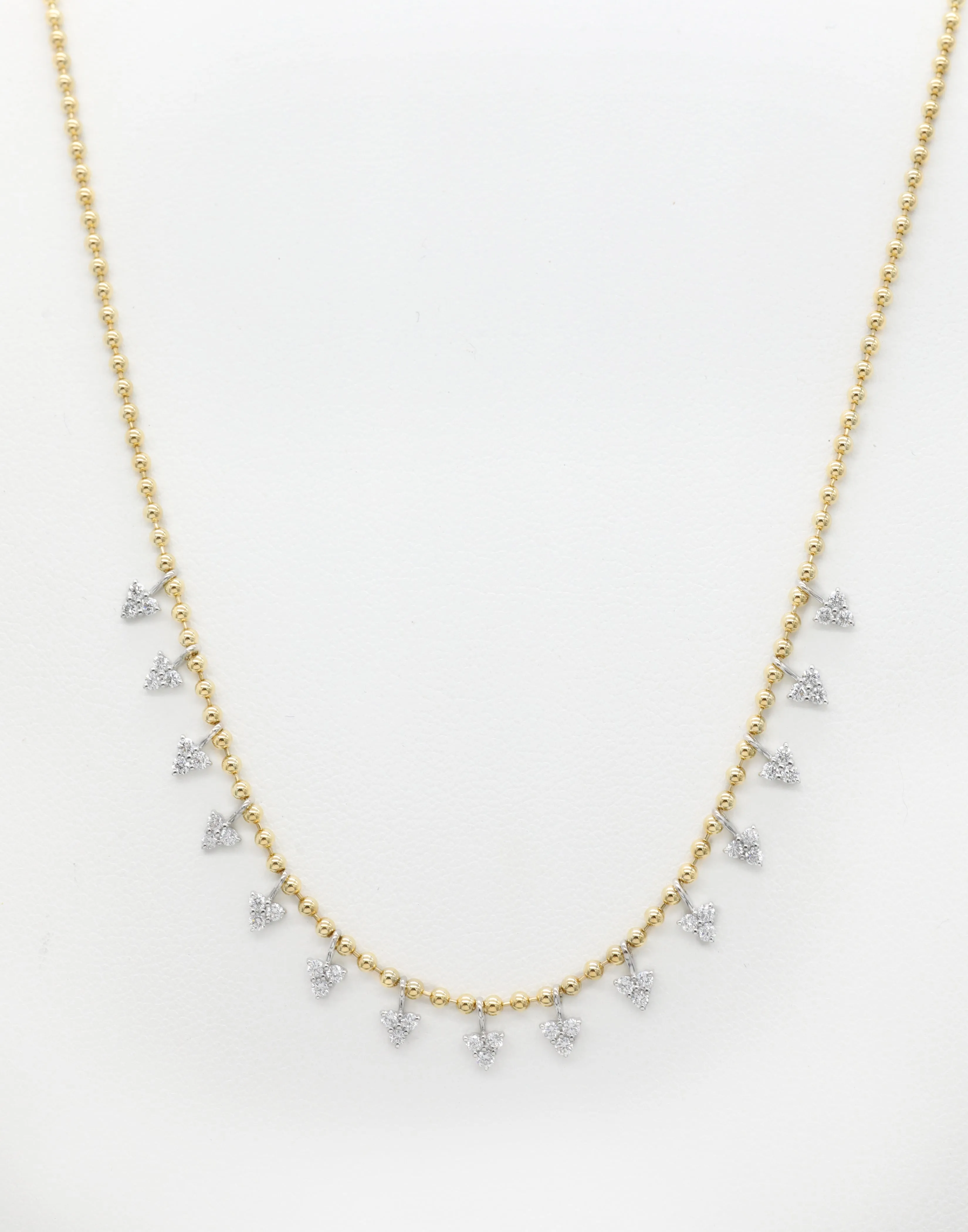 14k Yellow Gold Diamond Arrow Necklace