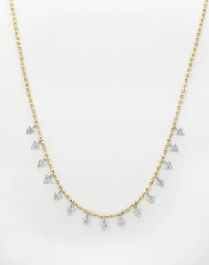 14k Yellow Gold Diamond Arrow Necklace