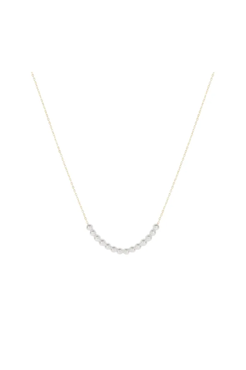16" Necklace Gold - Classic Beaded Bliss - 4mm Pearl