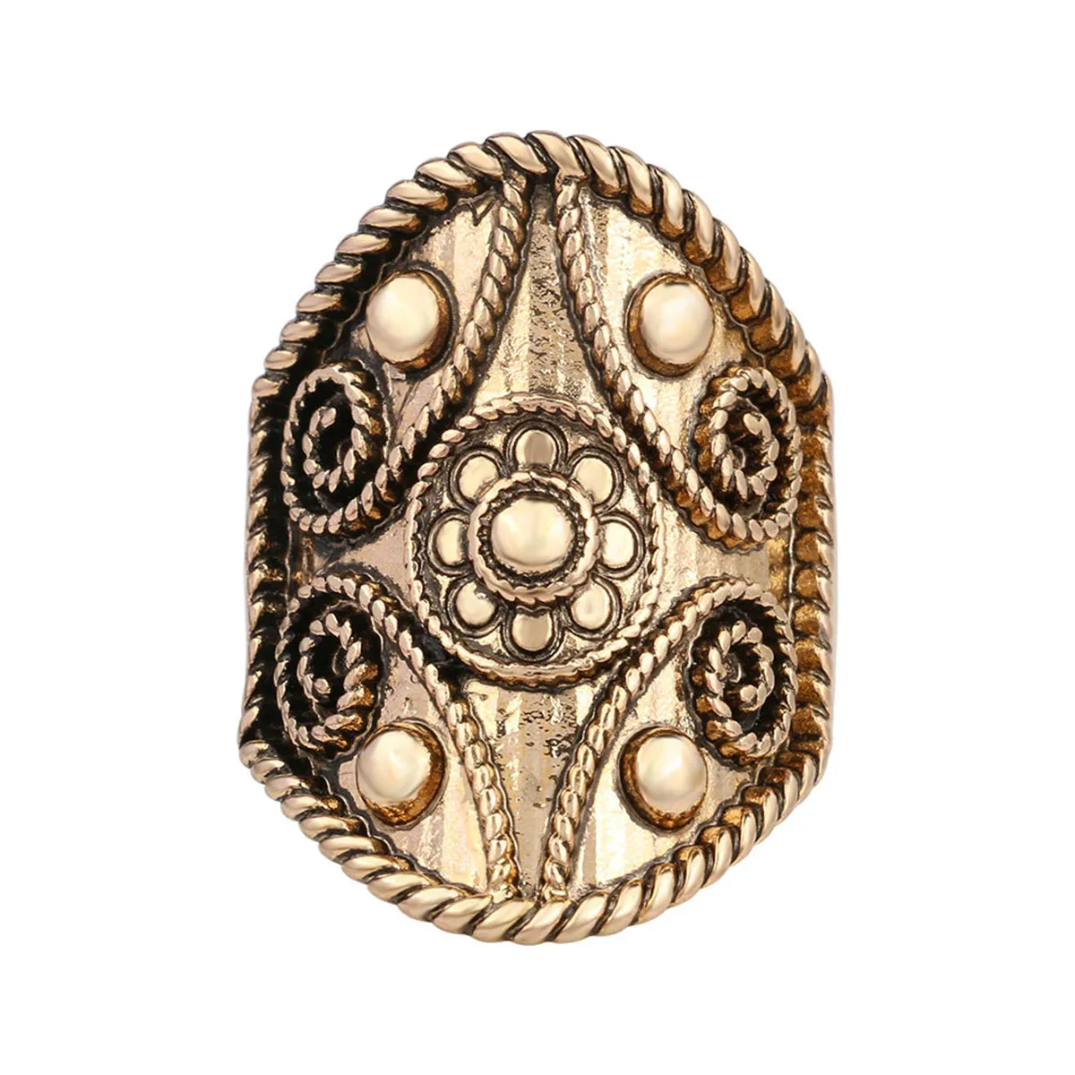 18K Gold-Plated Floral Ring