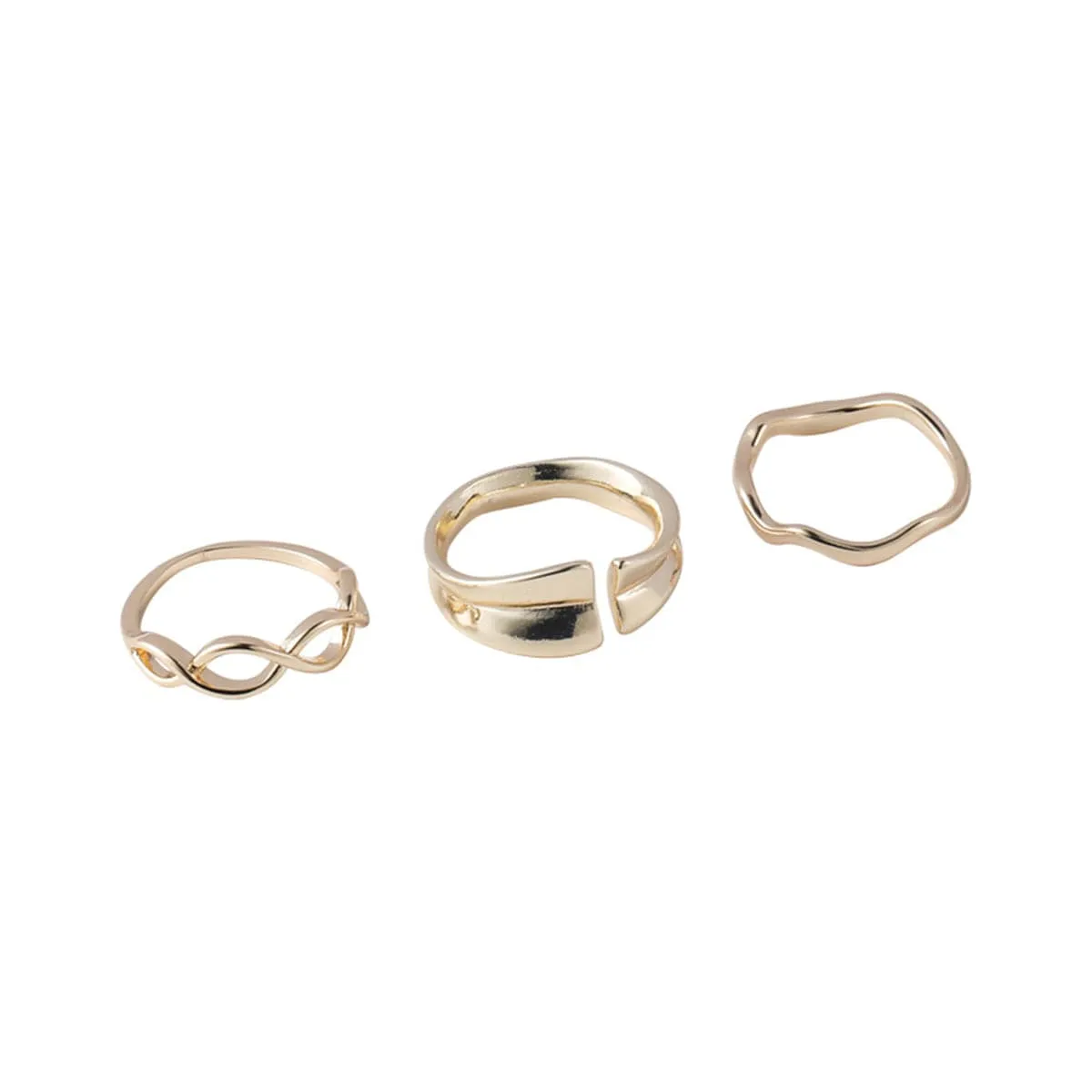 18K Gold-Plated Infinity Ring Set