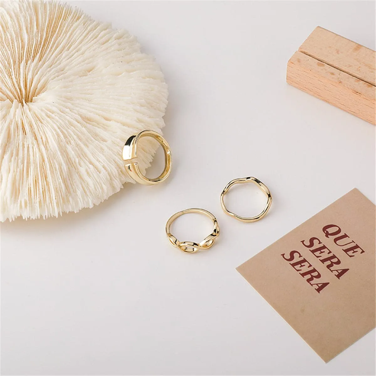18K Gold-Plated Infinity Ring Set