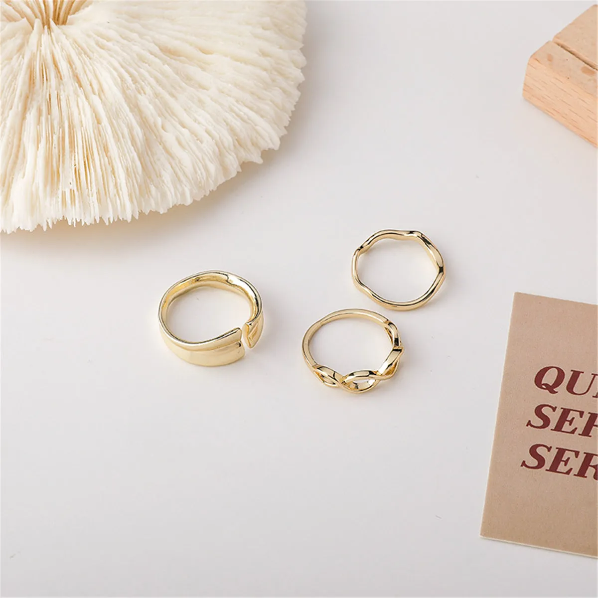 18K Gold-Plated Infinity Ring Set