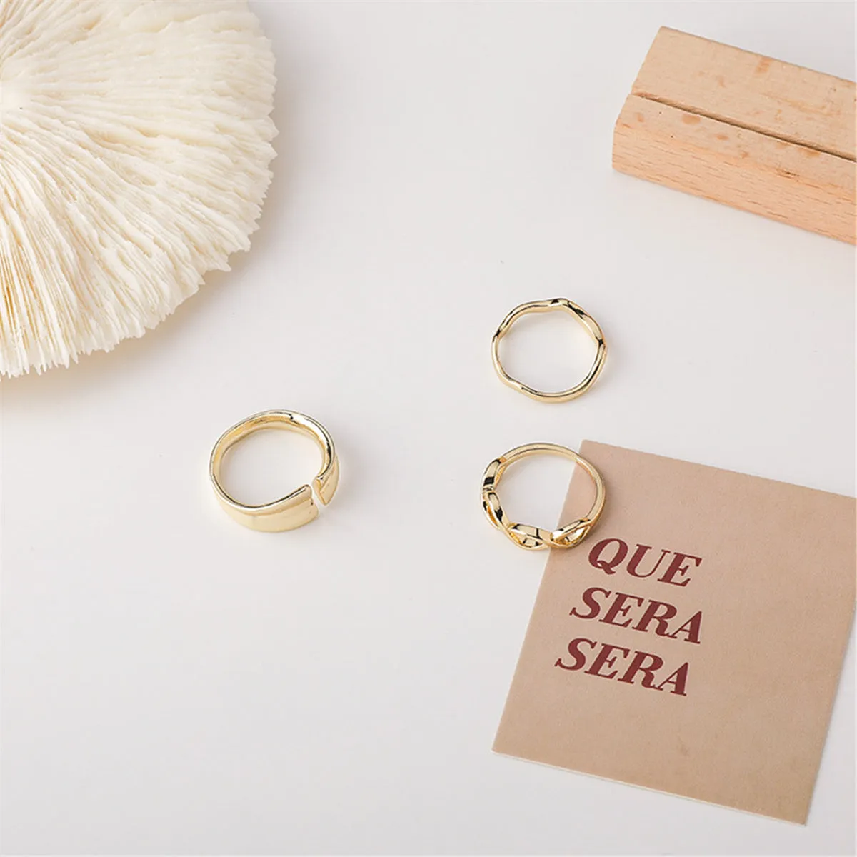 18K Gold-Plated Infinity Ring Set