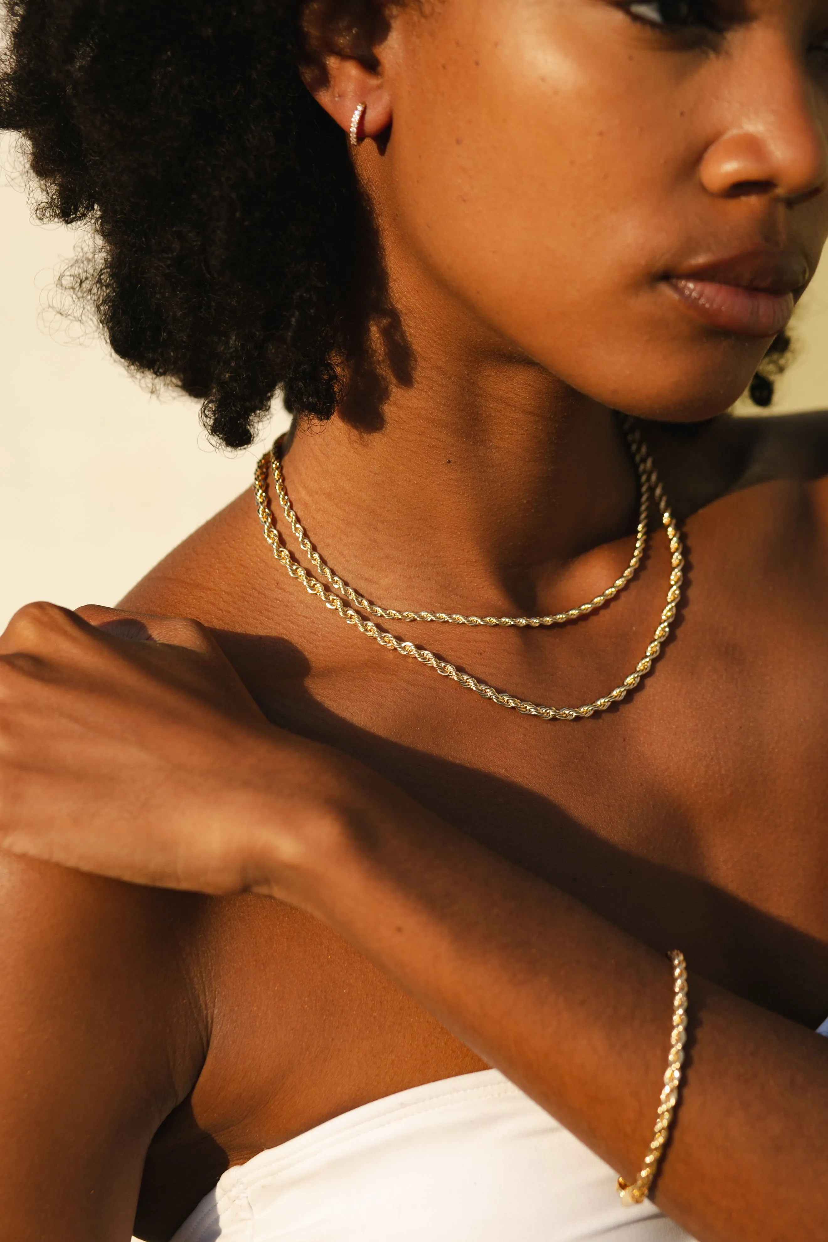 18k Gold Plated Rope Bracelets (multiple thickness available)
