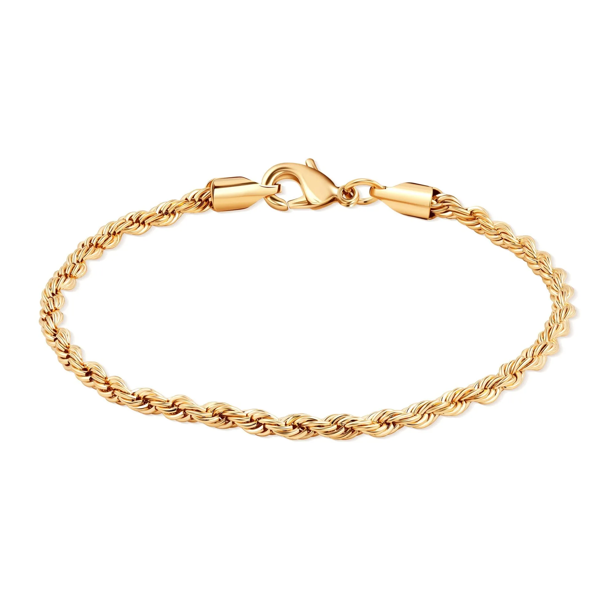 18k Gold Plated Rope Bracelets (multiple thickness available)