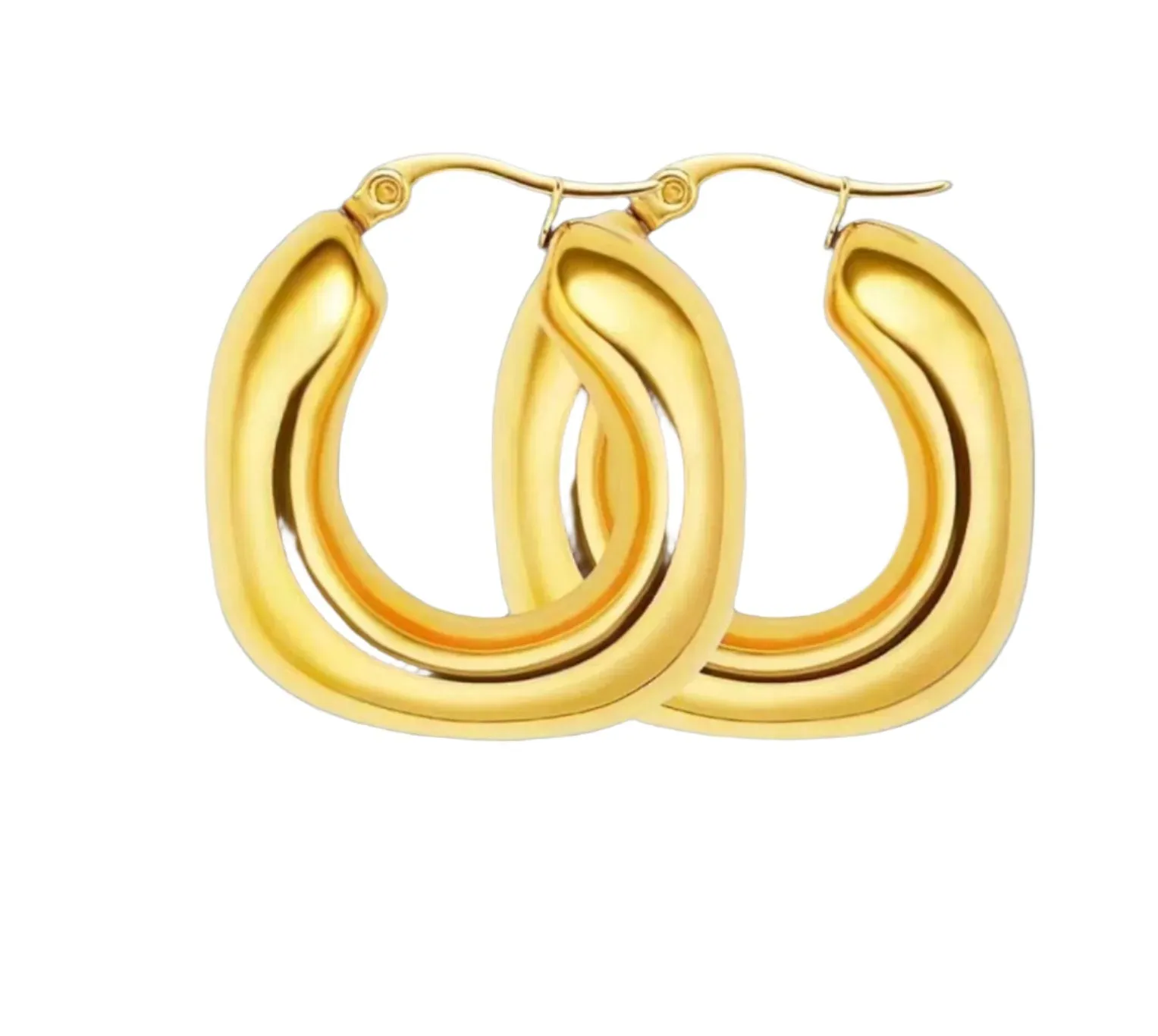 18K Gold Plated Stainless Steel Hoops