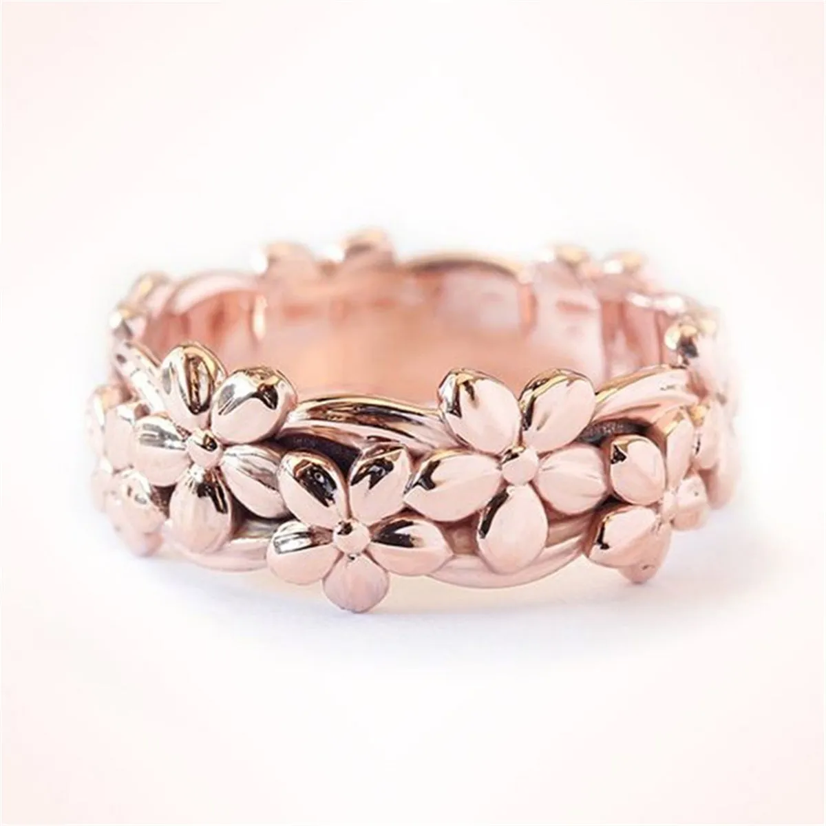 18K Rose Gold-Plated Sunflower Ring