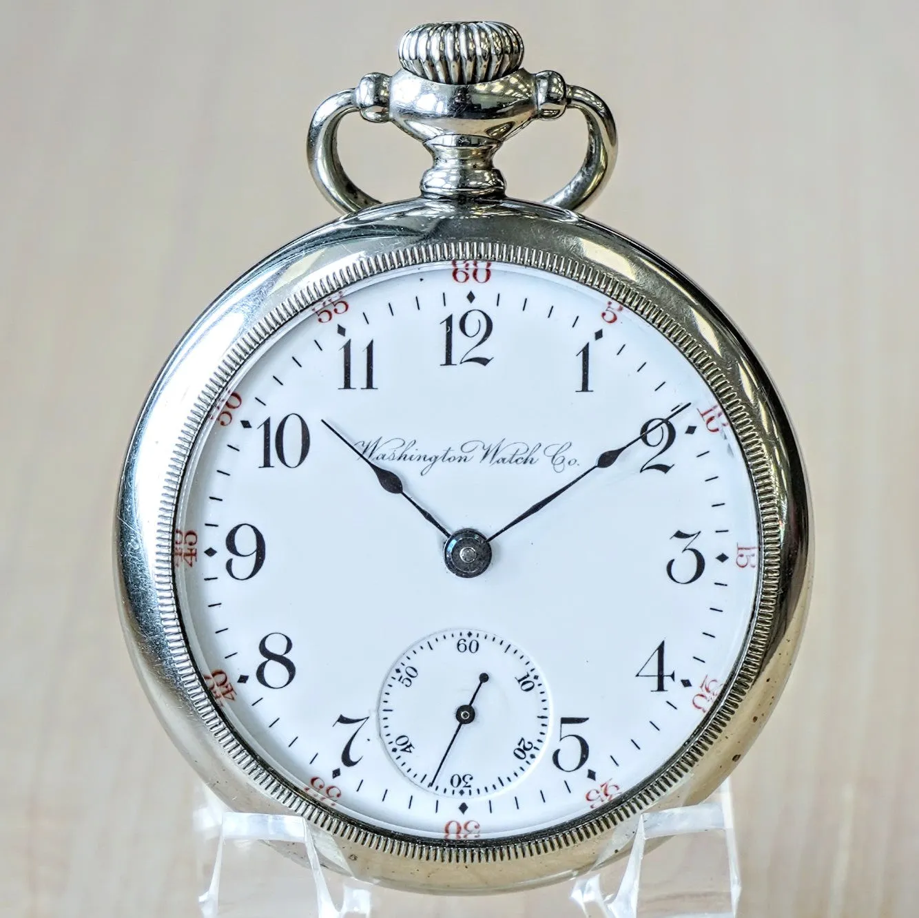 1908 WASHINGTON Pocket Watch Openface 18s Liberty Bell Grade 69 by Illinois Watch Co. 17 Jewels
