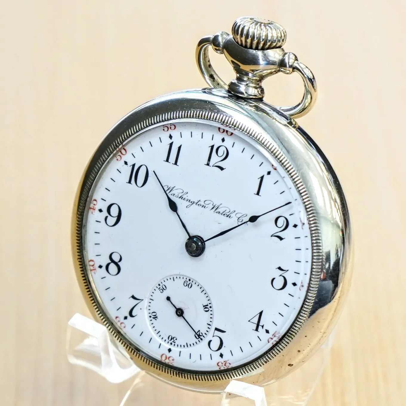 1908 WASHINGTON Pocket Watch Openface 18s Liberty Bell Grade 69 by Illinois Watch Co. 17 Jewels