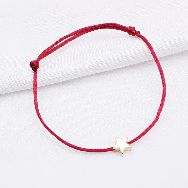 2019 new Lucky Heart star Bracelet For Women Children Red color Rope String Adjustable Handmade Bracelet Jewelry simple Bracelet