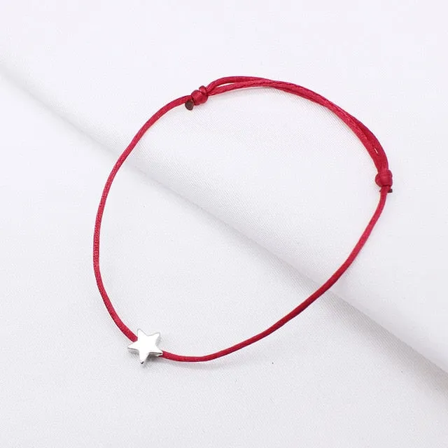 2019 new Lucky Heart star Bracelet For Women Children Red color Rope String Adjustable Handmade Bracelet Jewelry simple Bracelet