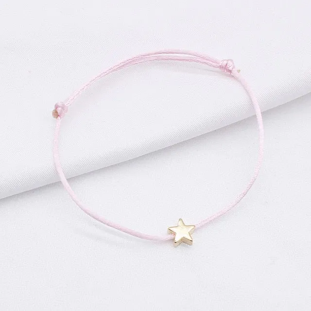 2019 new Lucky Heart star Bracelet For Women Children Red color Rope String Adjustable Handmade Bracelet Jewelry simple Bracelet