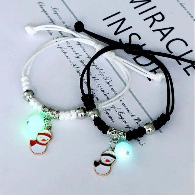 2022 Luminous Cat Star Moon Bracelet Couple Charm Handmade Adjustable Rope Matching Friend Bracelet Infinite Love Jewelry Gifts