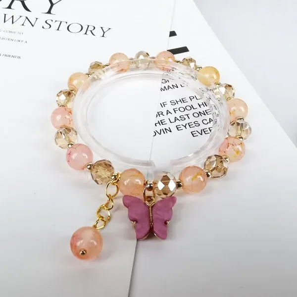 2022 New Korean Flowers Daisy Bracelets Bohemian Colorful Crystal Beaded Bracelet Handmade Elastic Rope Women Pulseira Jewelry